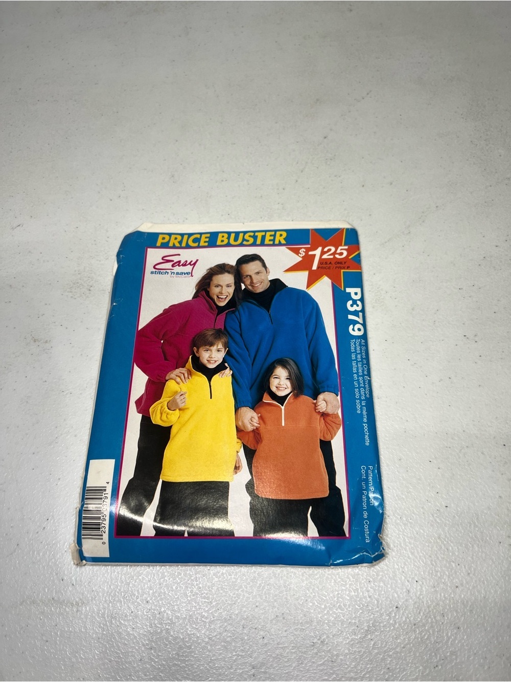Vintage McCall’s P379 Unisex Fleece Pullover Sewing Pattern